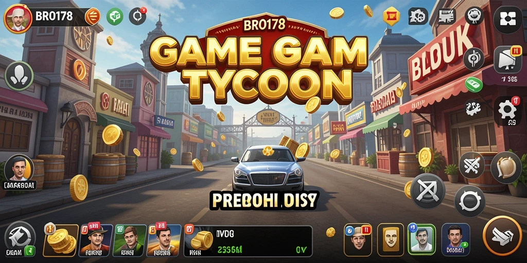 Screenshot utama BRO178 menampilkan manajemen bisnis yang dinamis.