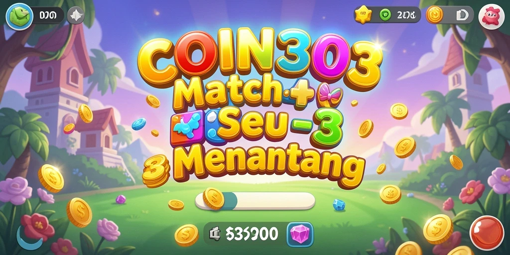 Tangkapan layar gameplay seru COIN303 dengan tantangan Match-3.