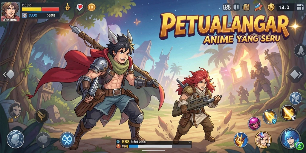 Tampilan gameplay E88 yang seru dengan aksi karakter anime.