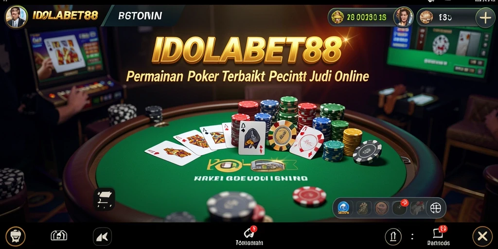 Screenshot gameplay IDOLABET88 menampilkan pemain bersaing di meja poker.