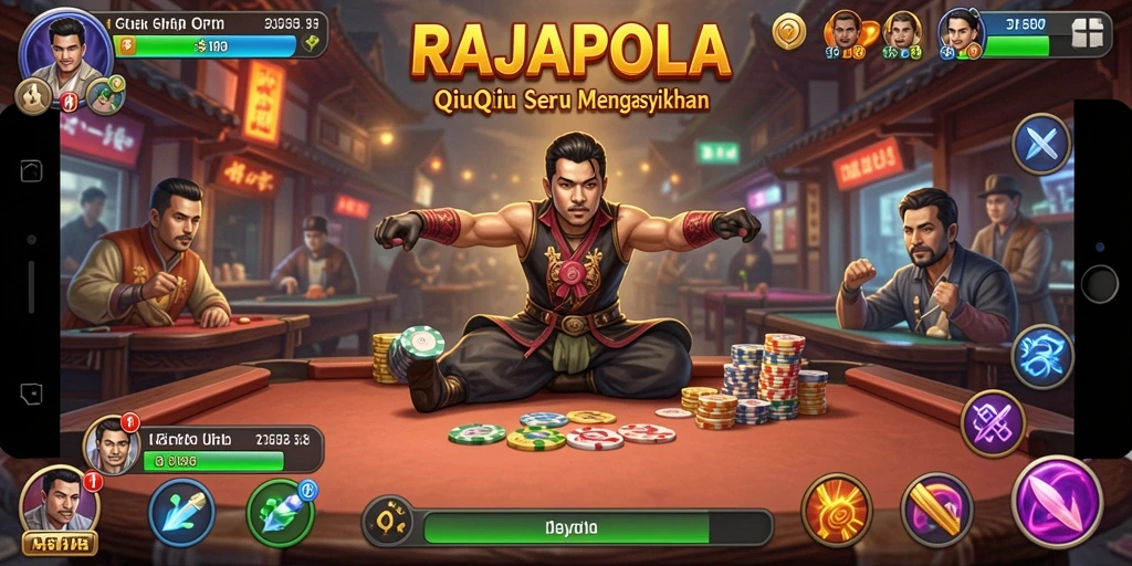 Tampilan gameplay QiuQiu yang seru dan kompetitif di RAJAPOLA.
