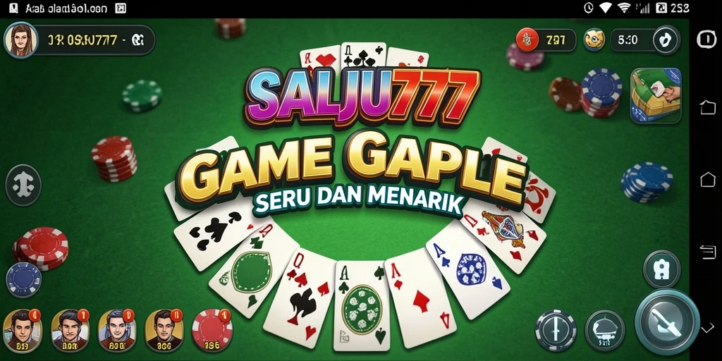 Tampilan gameplay SALJU777 dengan suasana permainan Gaple yang seru.