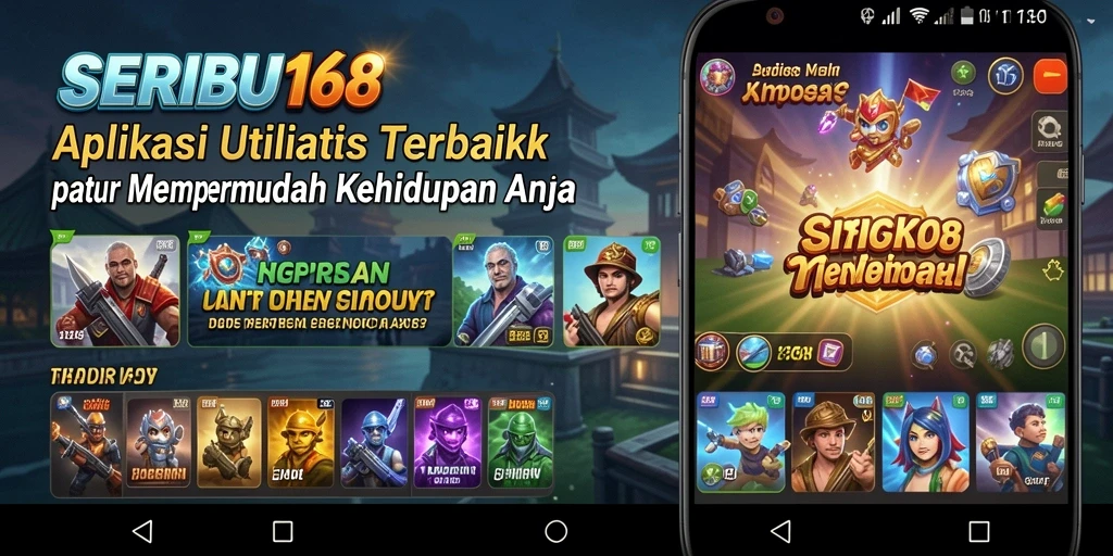 Tampilan aplikasi SERIBU168 dengan fitur utilitas yang lengkap.
