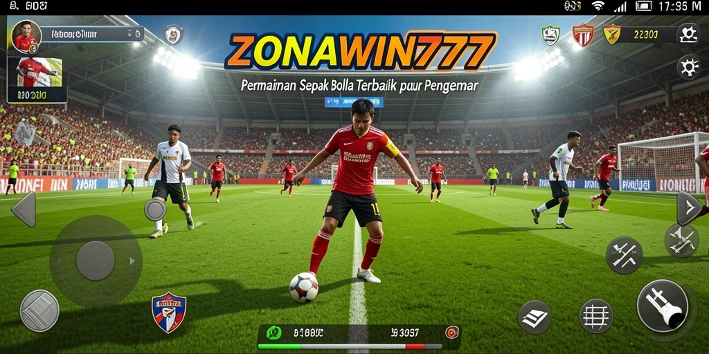 Tampilan gameplay ZONAWIN777 yang menegangkan di lapangan sepak bola.